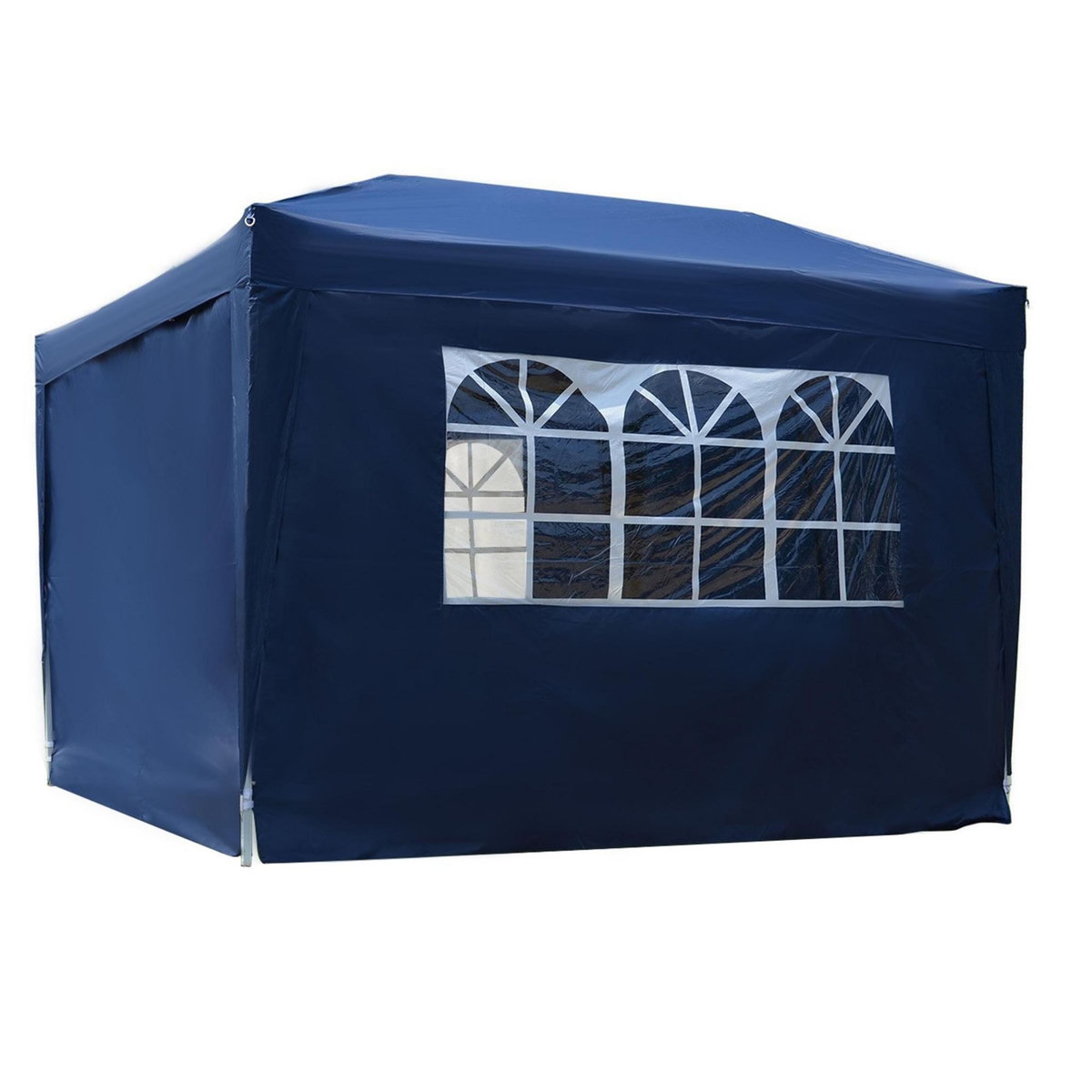 OUTSUNNY Tonnelle barnum tente de réception pliante 3 x 3 x 2,55 m avec fenêtres + sac de transport bleu