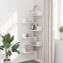 Voir la diapositive 3 : VIDAXL Etagere d'angle murale blanc 45x45x147 cm bois d'ingenierie