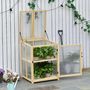 Voir la diapositive 4 : OUTSUNNY Mini serre de jardin 2 niveaux dim. 62L x 63l x 82H cm porte et panneau toit ouvrant bois sapin traité polycarbonate