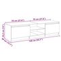 Voir la diapositive 6 : VIDAXL Meuble TV avec lumieres LED gris beton 140x40x35,5 cm