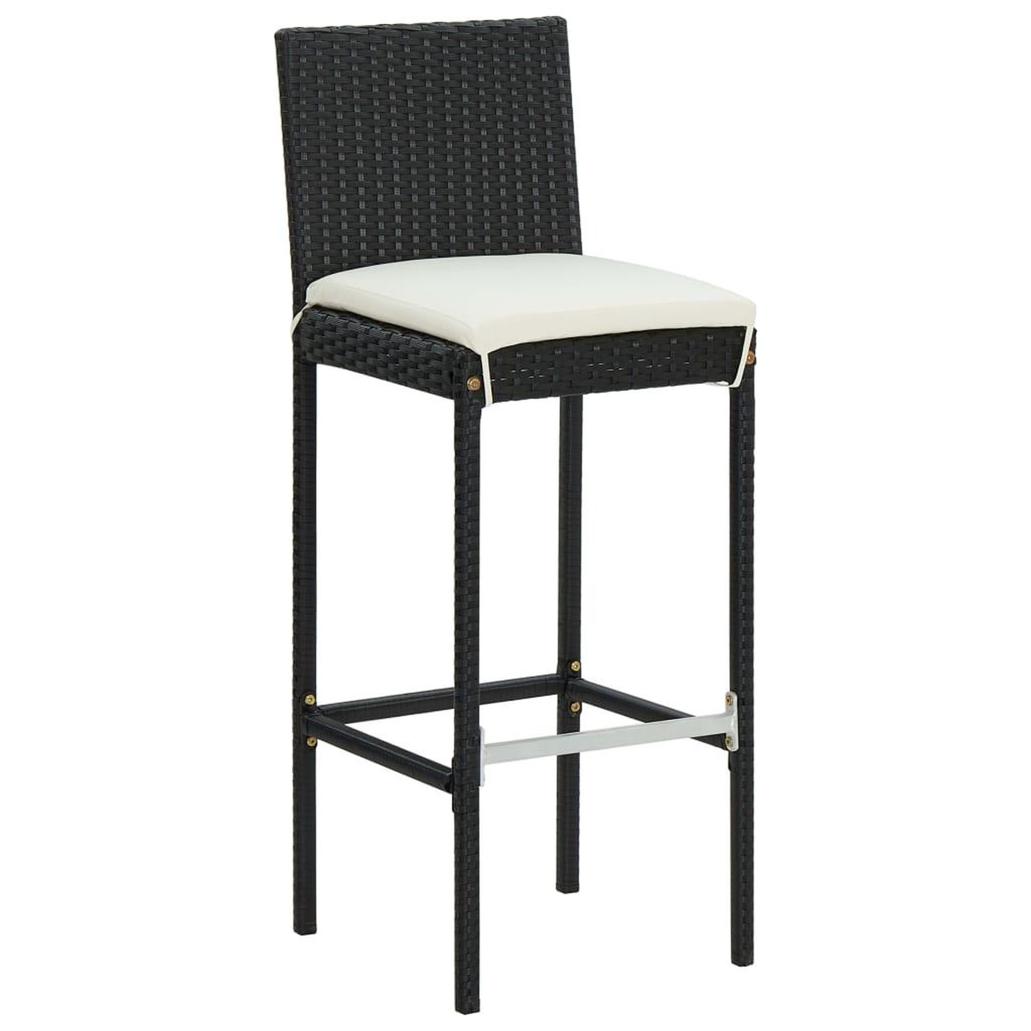 Voir la diapositive 5 : VIDAXL Ensemble de bar de jardin 7 pcs avec coussins noir poly rotin