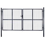 VIDAXL Portail en maille de jardin Acier galvanise 289x200 cm Gris