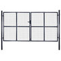 Voir la diapositive 1 : VIDAXL Portail en maille de jardin Acier galvanise 289x200 cm Gris