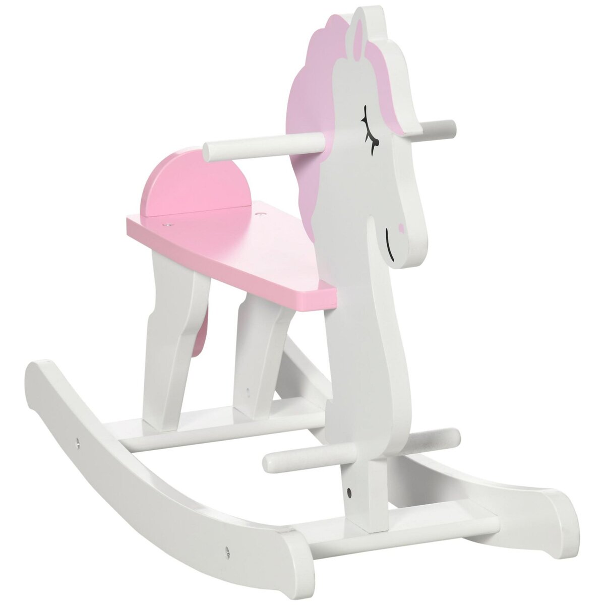 HOMCOM Cheval bascule licorne en bois jeu bascule bois