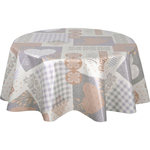 HABITABLE Nappe en toile cirée ronde HYTTE. Coloris disponibles : Beige, Rouge