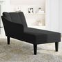 Voir la diapositive 2 : VIDAXL Fauteuil long avec accoudoir droit noir tissu