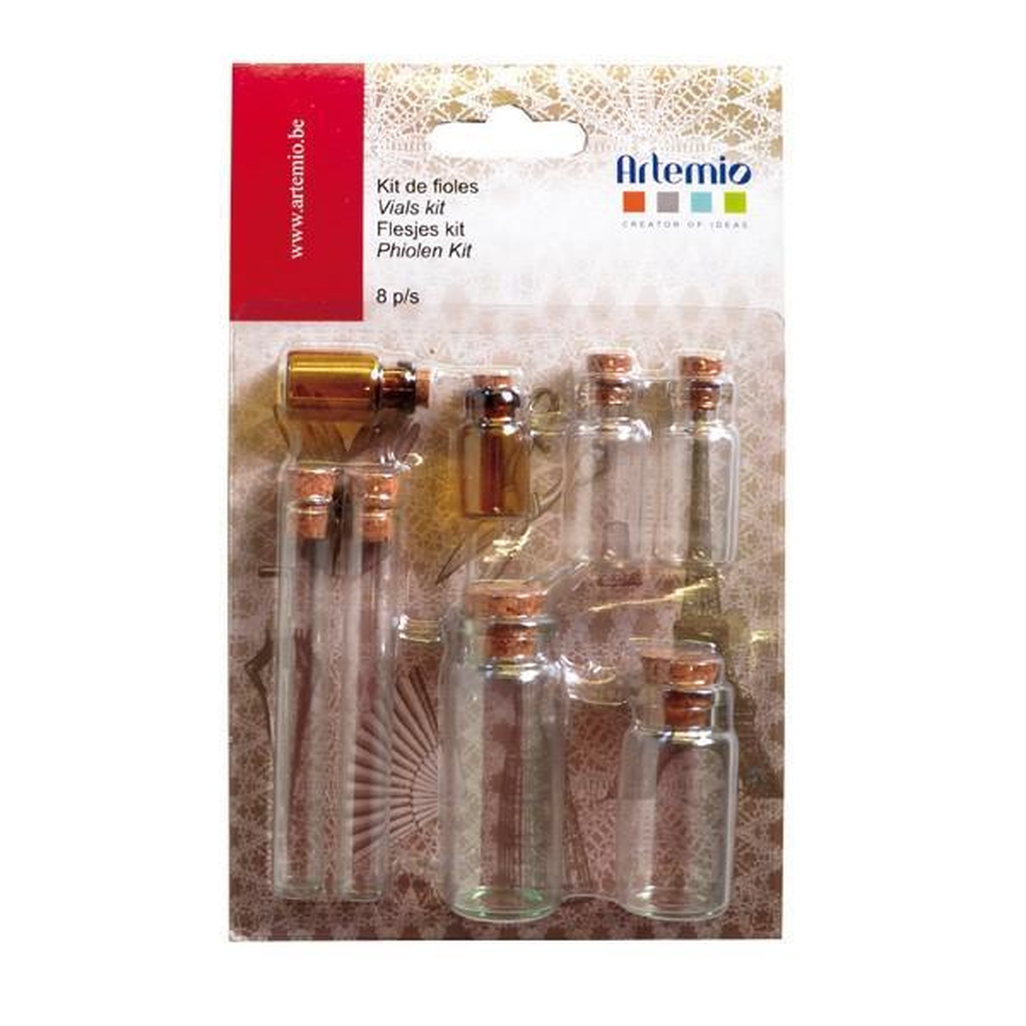 Voir la diapositive 2 : Artemio Kit 8 fioles en verre