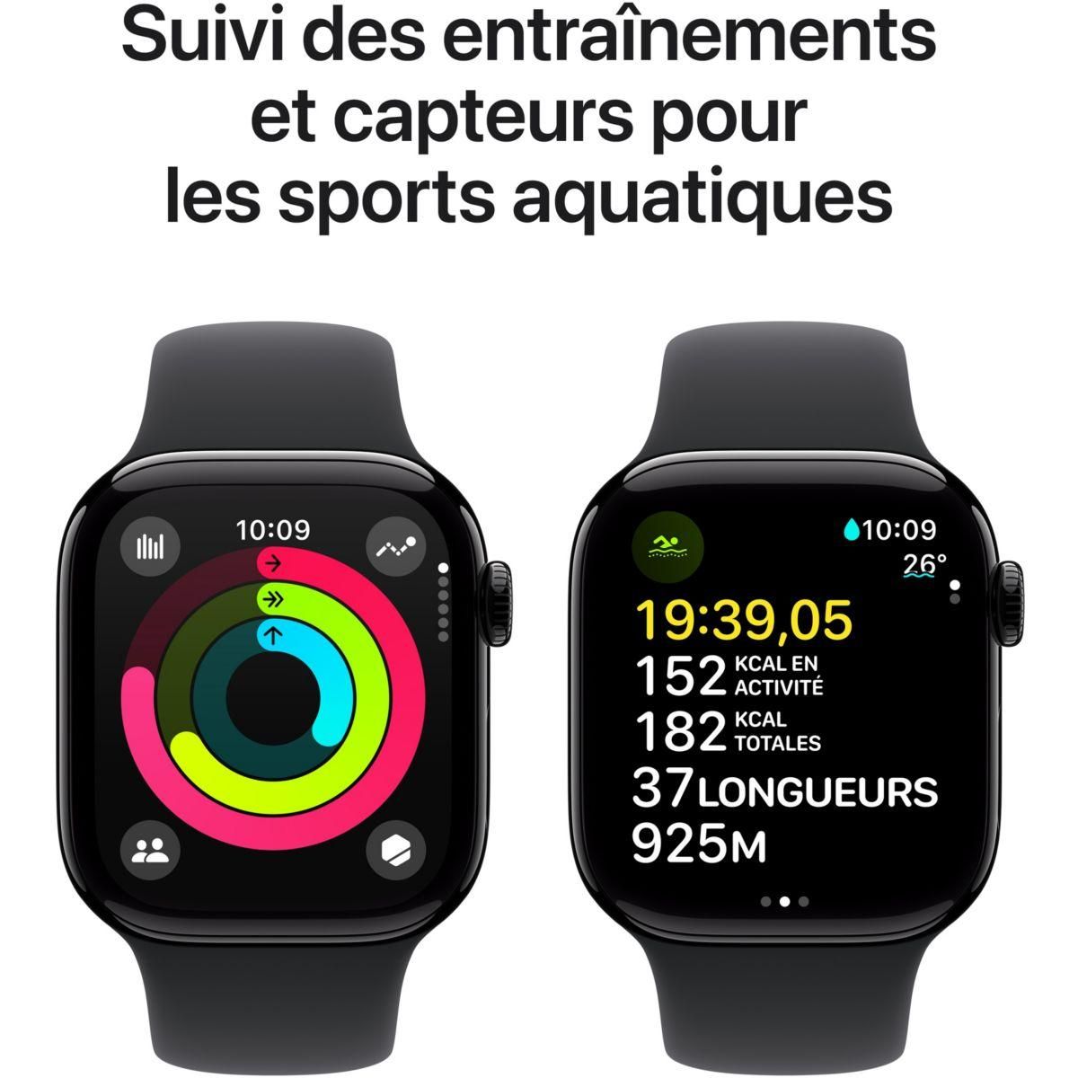 APPLE Montre connectée Serie 10 42mm Alu/Noir S/M Cellular