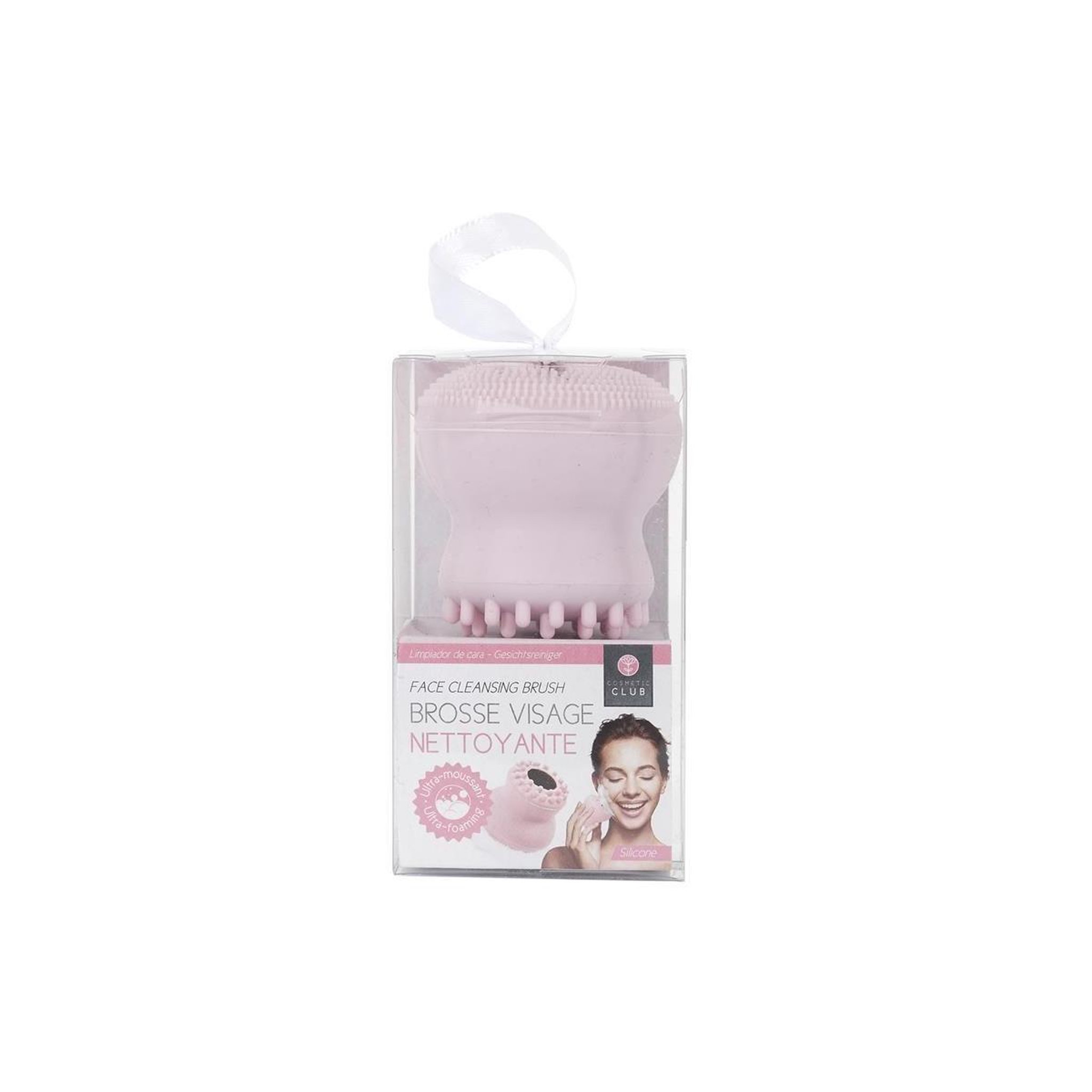 Voir la diapositive 3 : Cosmetic Club Brosse en Silicone Visage  Nettoyante  5cm Rose