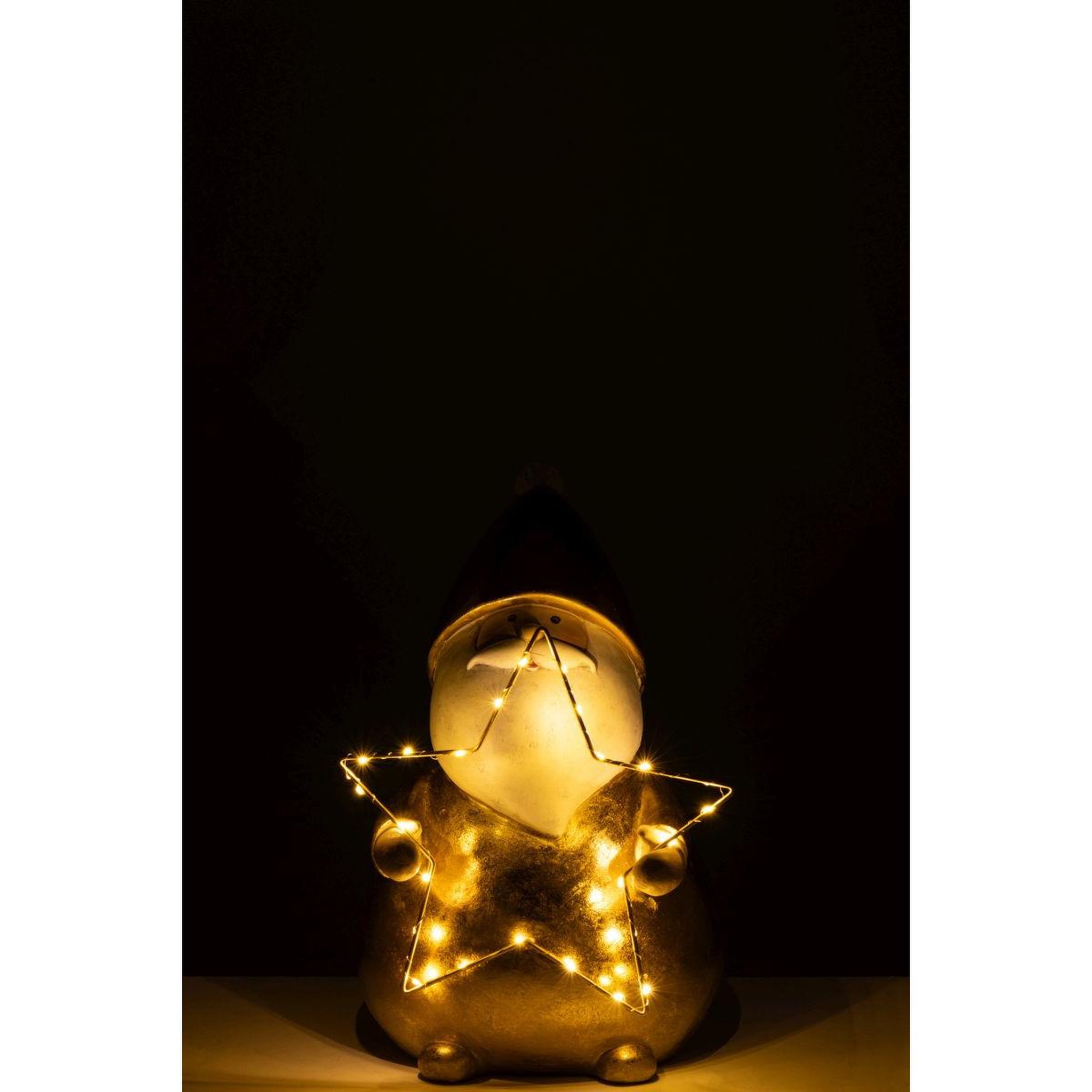 Voir la diapositive 3 : J-LINE Père-noël à led  étoile  46cm doré