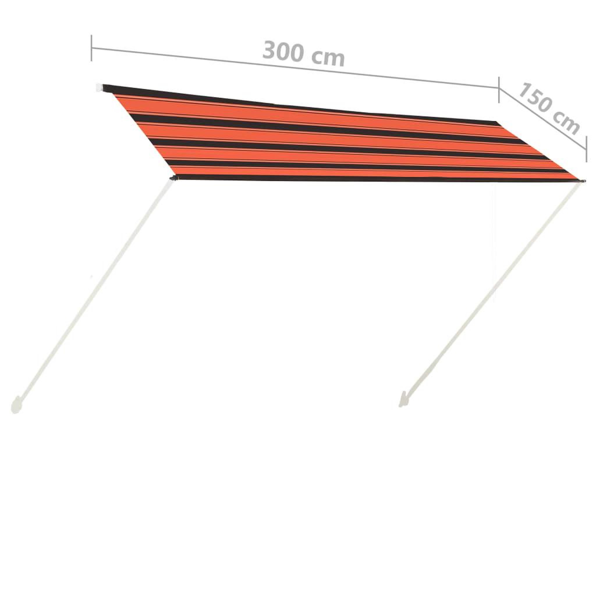 Voir la diapositive 6 : VIDAXL Auvent retractable 300x150 cm Orange et marron