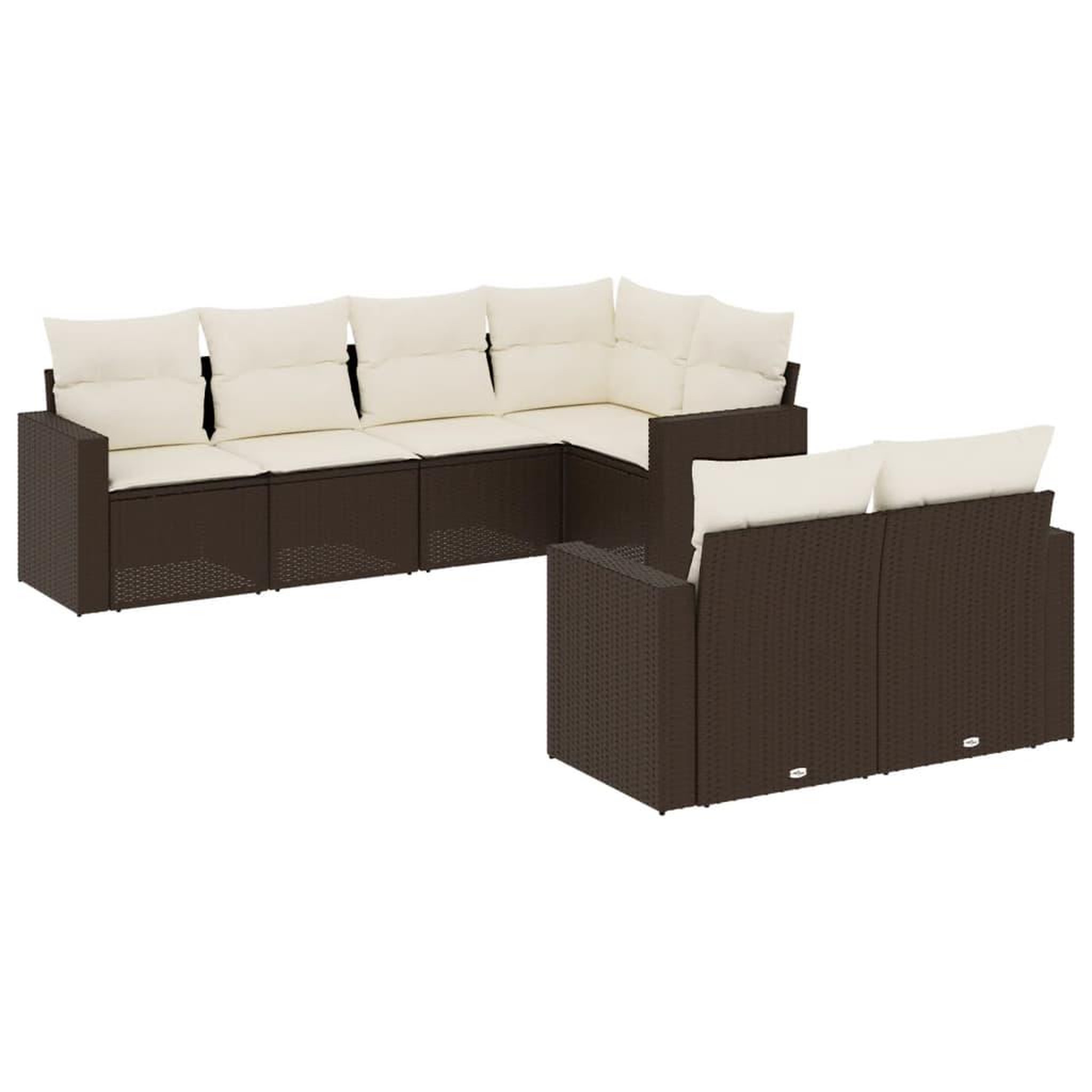 Voir la diapositive 2 : VIDAXL Salon de jardin avec coussins 7 pcs marron resine tressee