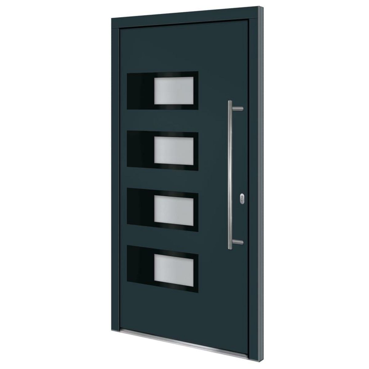 VIDAXL Porte d'entree Anthracite 100x200 cm Aluminium et PVC