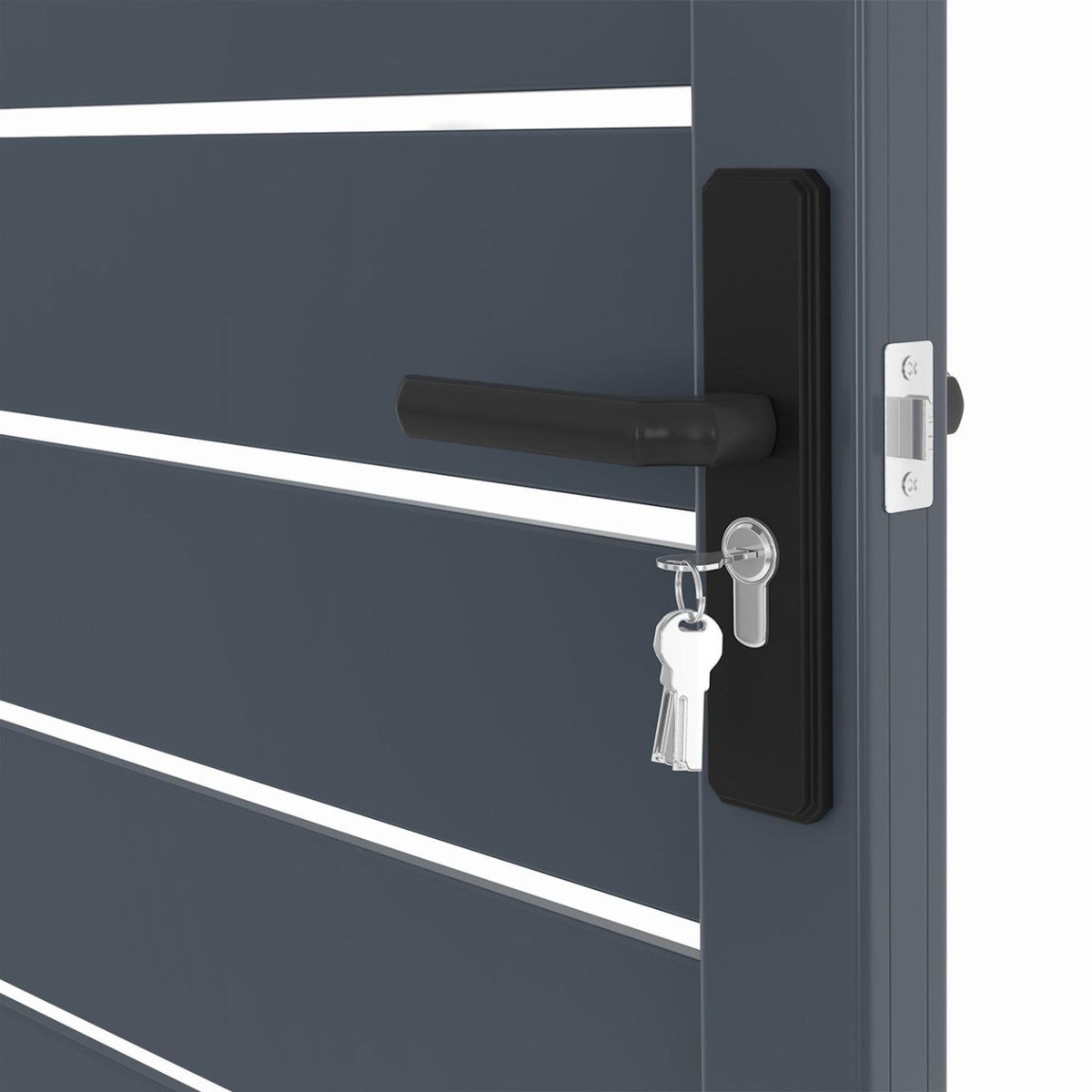 ID MARKET Portillon 100x160 cm en aluminium ajouré gris anthracite