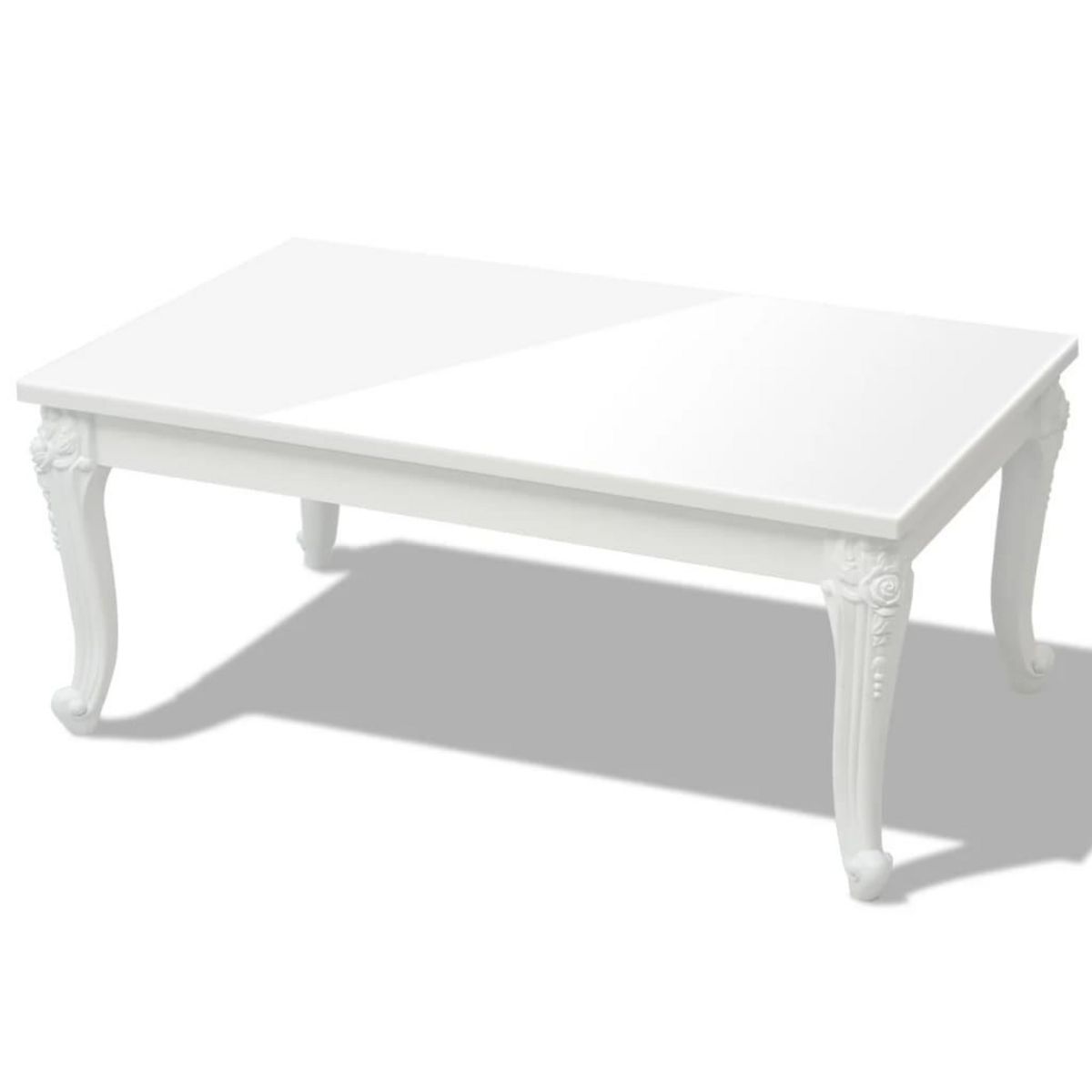 VIDAXL Table basse 100x60x42 cm Blanc brillant