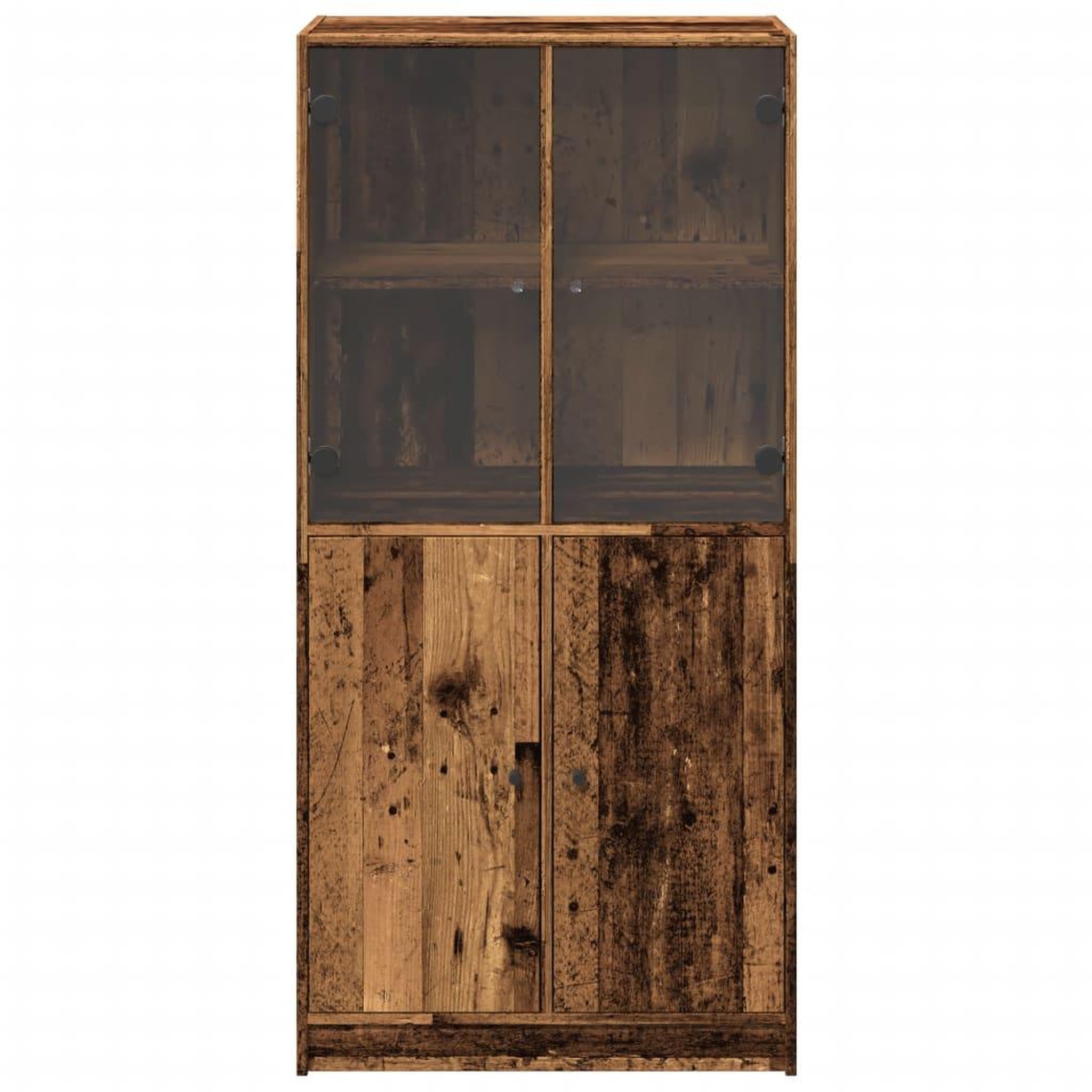 Voir la diapositive 4 : VIDAXL Buffet haut avec portes vieux bois 68x37x142 cm bois ingenierie