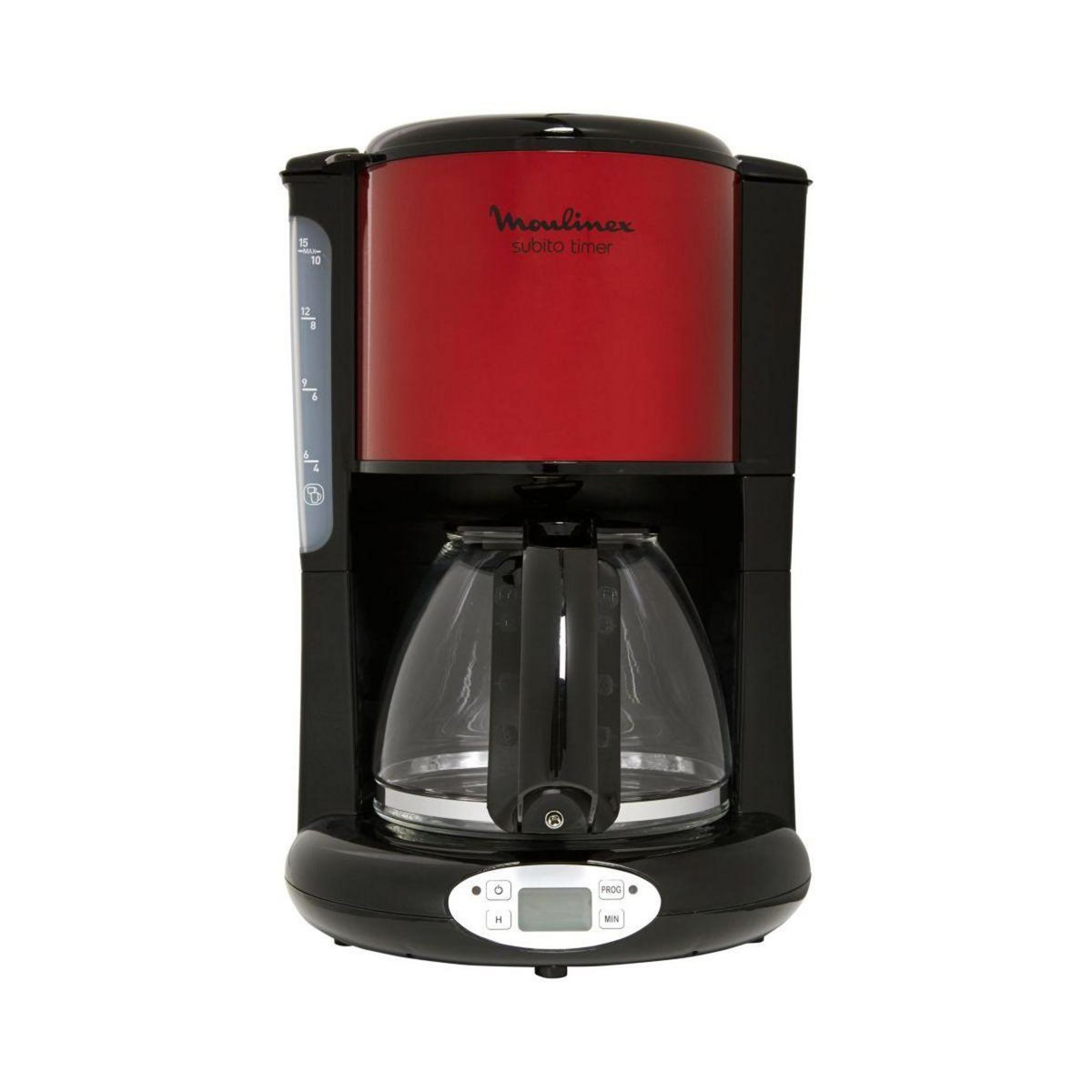 MOULINEX Cafetière programmable FG362D10 inox rouge