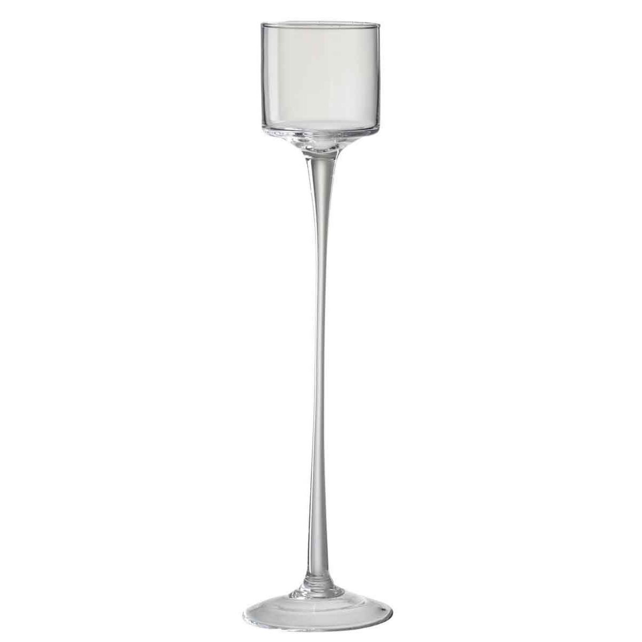 Voir la diapositive 1 : J-LINE Photophore sur pied  verre  42cm transparent