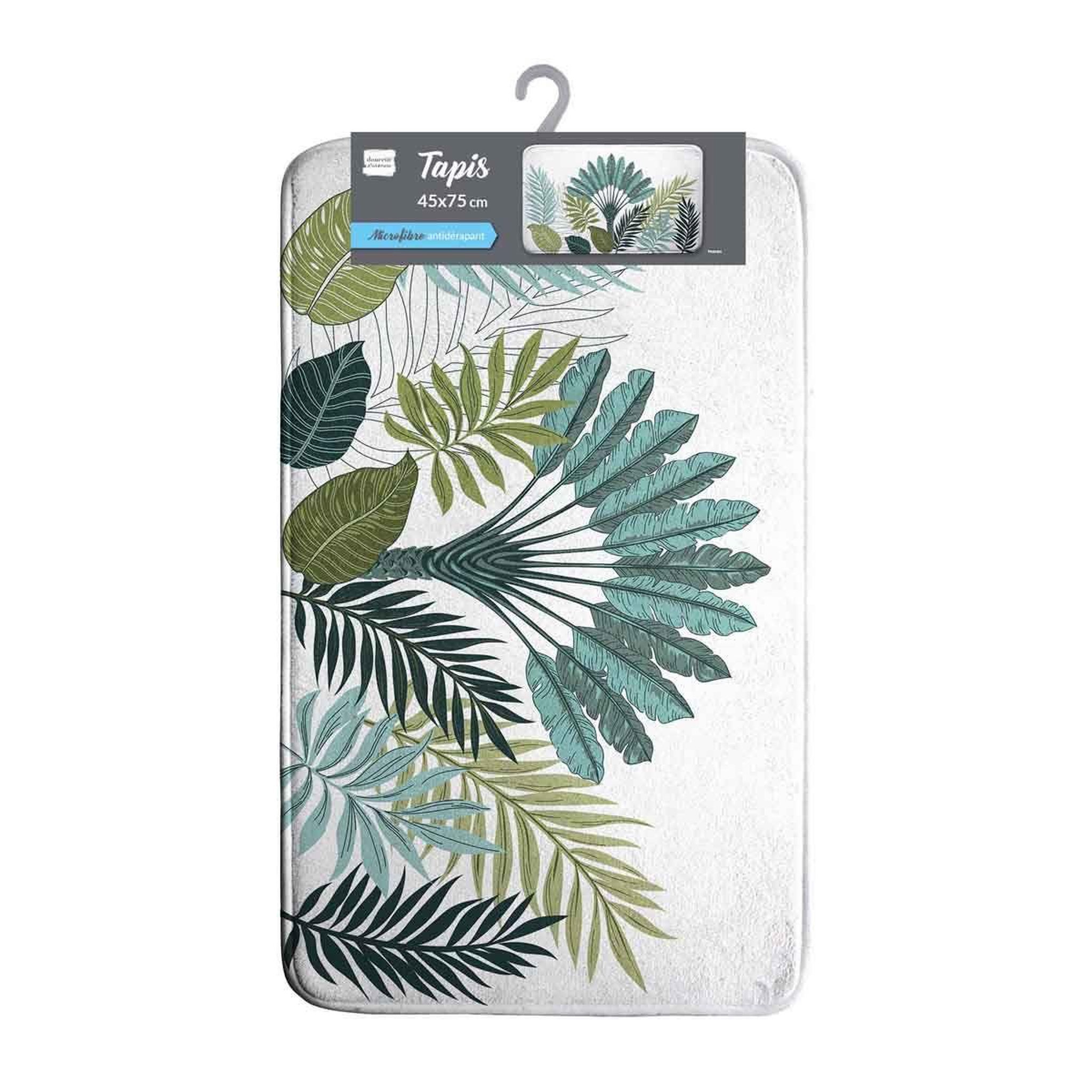 Voir la diapositive 2 : Douceur d'Intérieur Tapis de bain  panazio  45x75cm vert & blanc