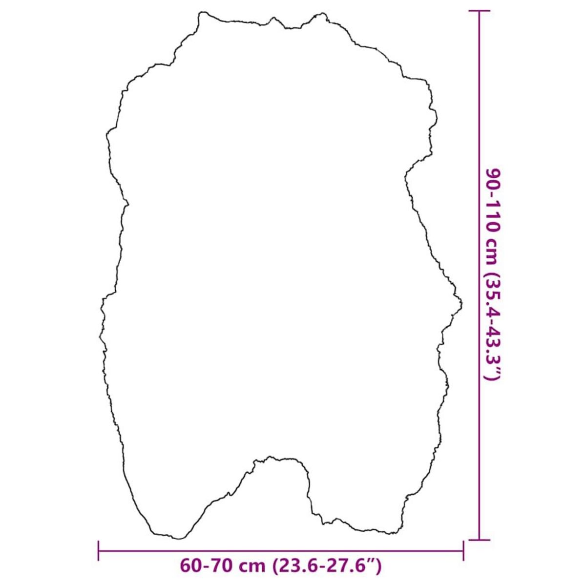 VIDAXL Housse de chaise en peau de mouton islandaise Creme 70x110 cm