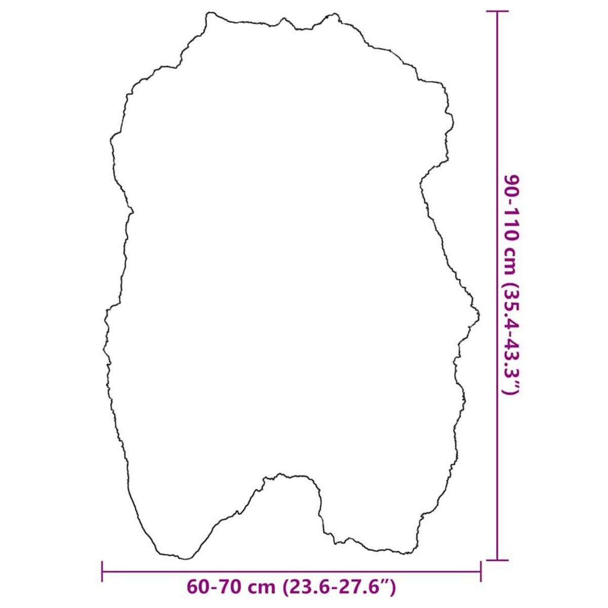 VIDAXL Housse de chaise en peau de mouton islandaise Creme 70x110 cm