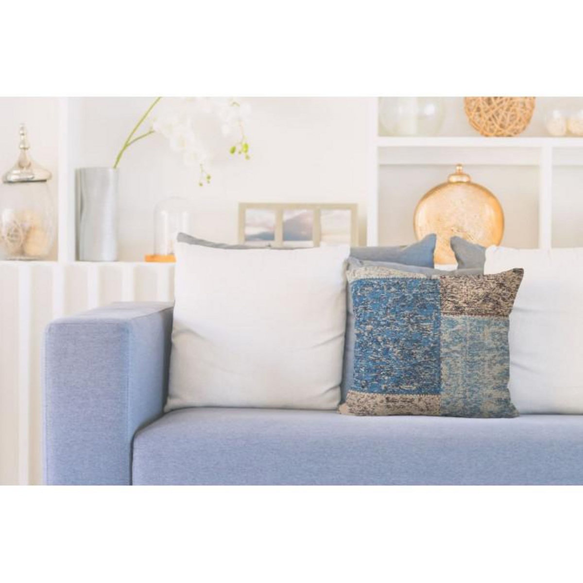 Paris Prix Coussin Déco  Symphonia  45x45cm Bleu