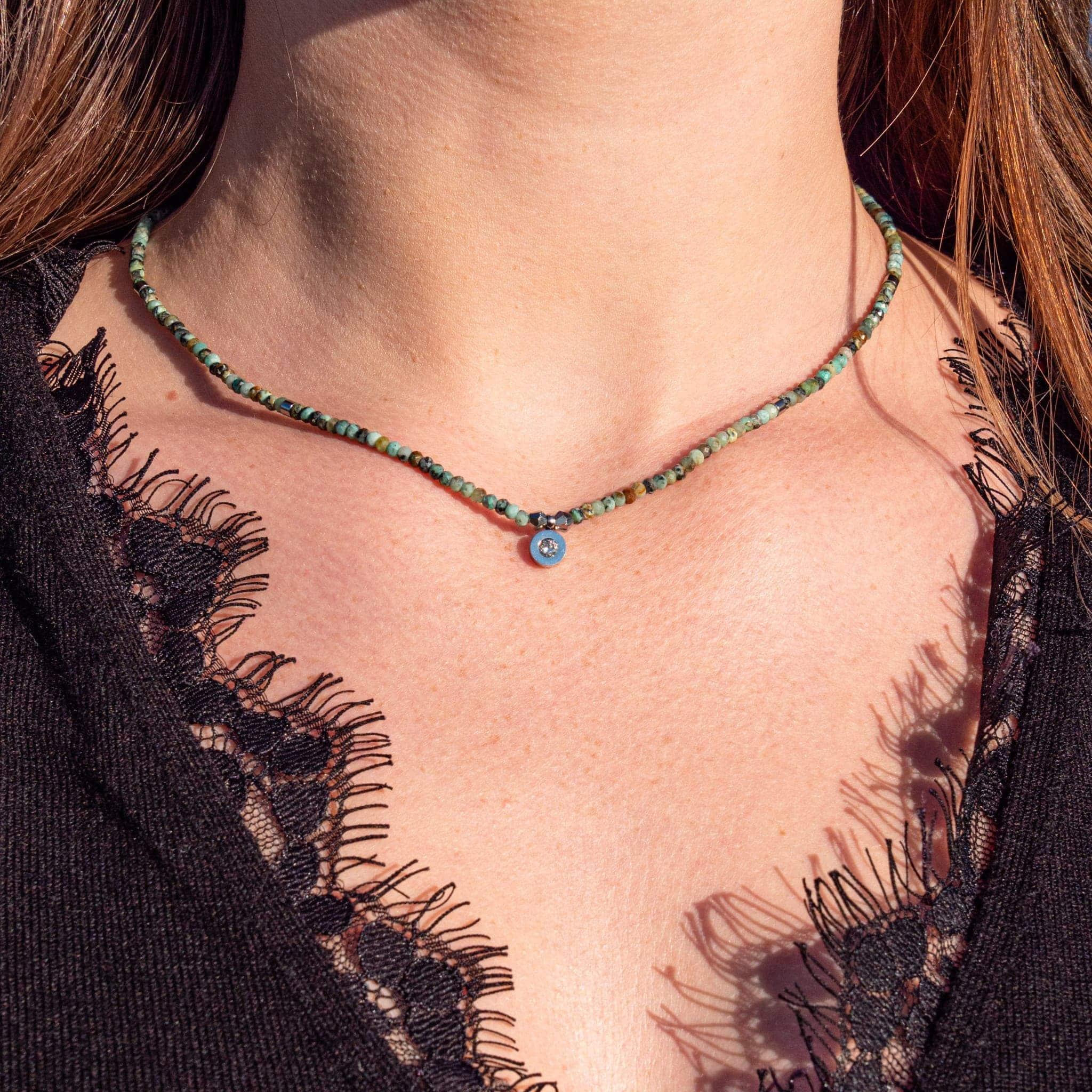 Voir la diapositive 4 : SLOYA Collier Lumia en pierres Turquoise