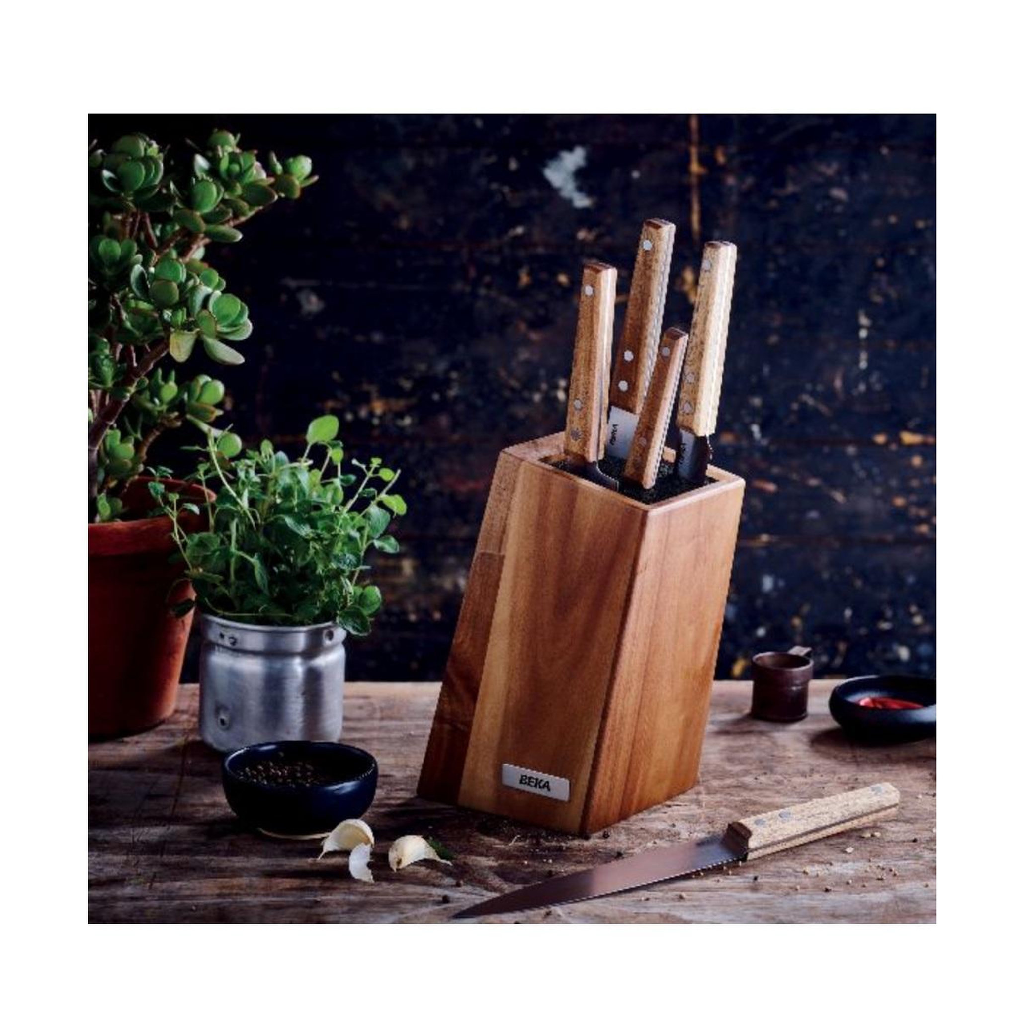 Voir la diapositive 2 : Beka Bloc de couteau bois d'acacia - 13970954