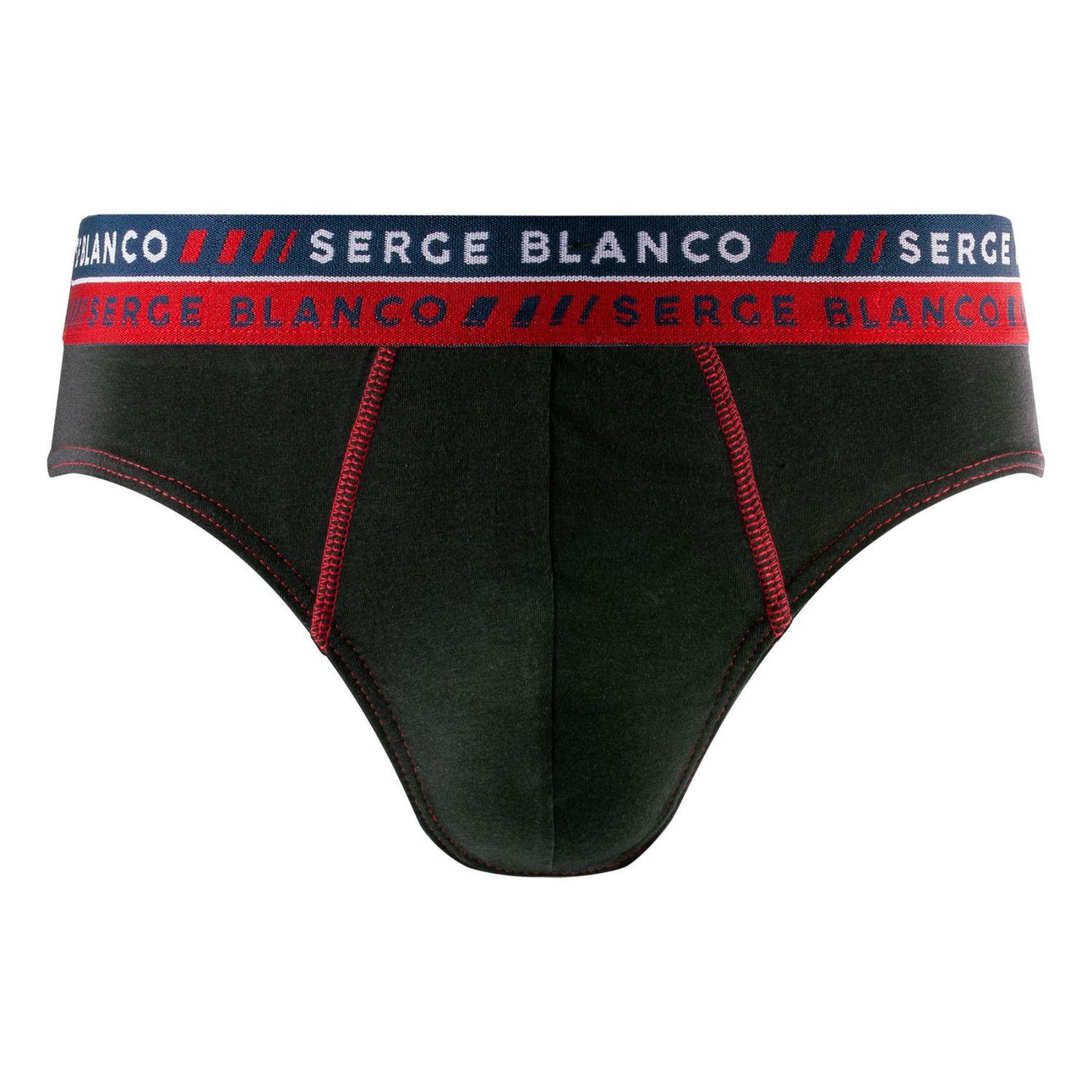 Voir la diapositive 3 : SERGE BLANCO Lot de 4 slips homme en coton french