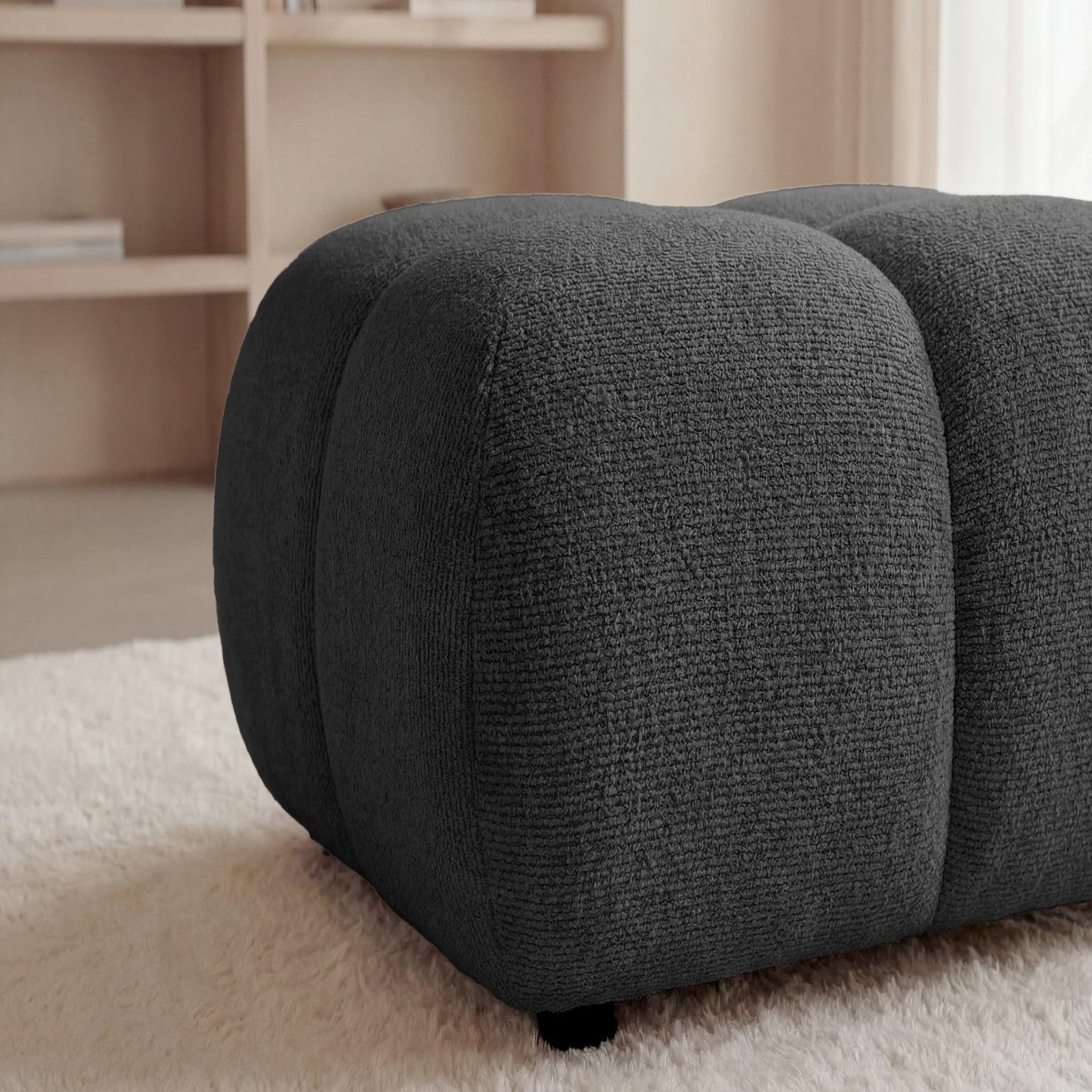 Voir la diapositive 4 : CASANOVA PARIS Constance - pouf en tissu chenille 72x72x43.5