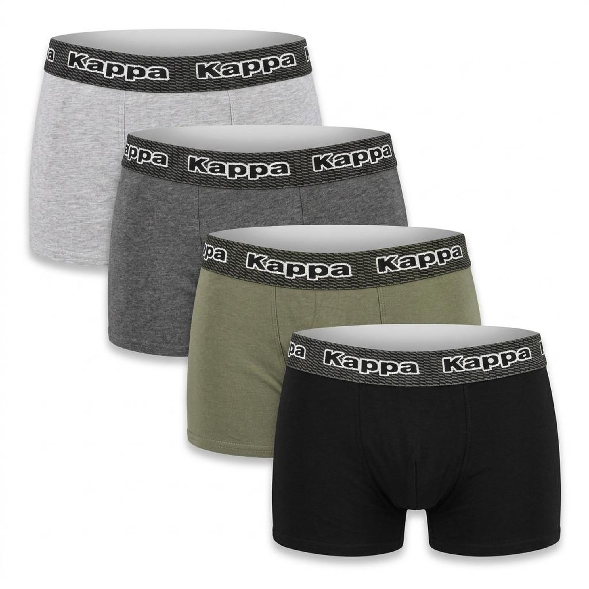 KAPPA KAPPA Boxers Homme Pack de 4 (Lot) - Coton, Coffret Cadeau. Coloris disponibles : Noir, Bicolore