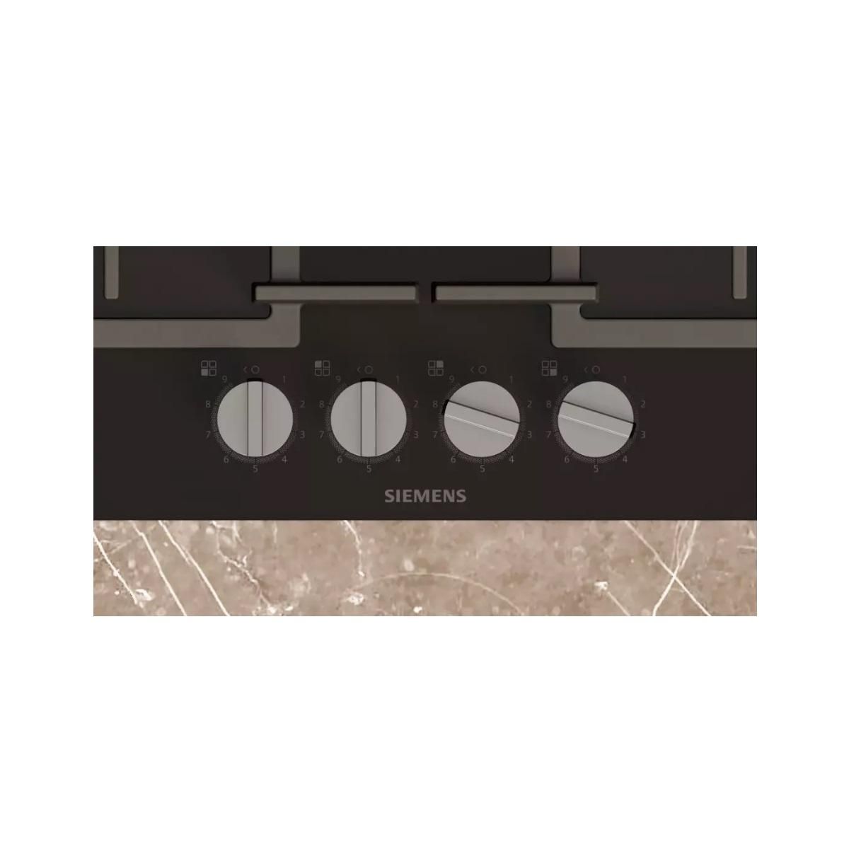 Siemens Plaque de cuisson gaz 60cm 4 feux 8000w noir - EP6A6PI40