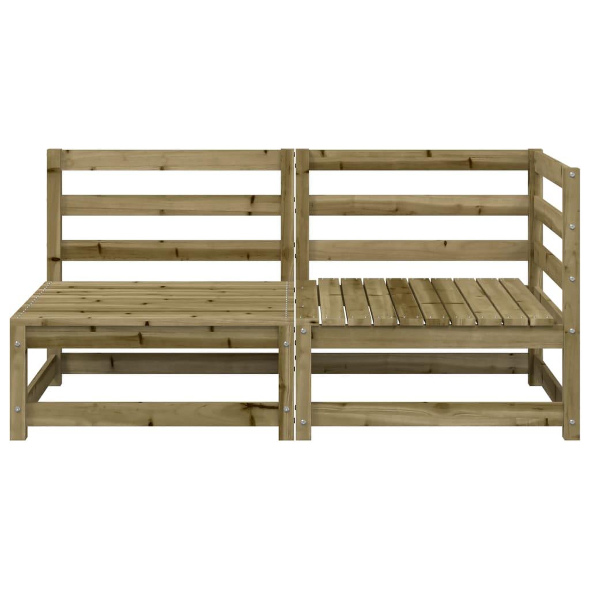Voir la diapositive 4 : VIDAXL Canape de jardin 2 places bois de pin impregne