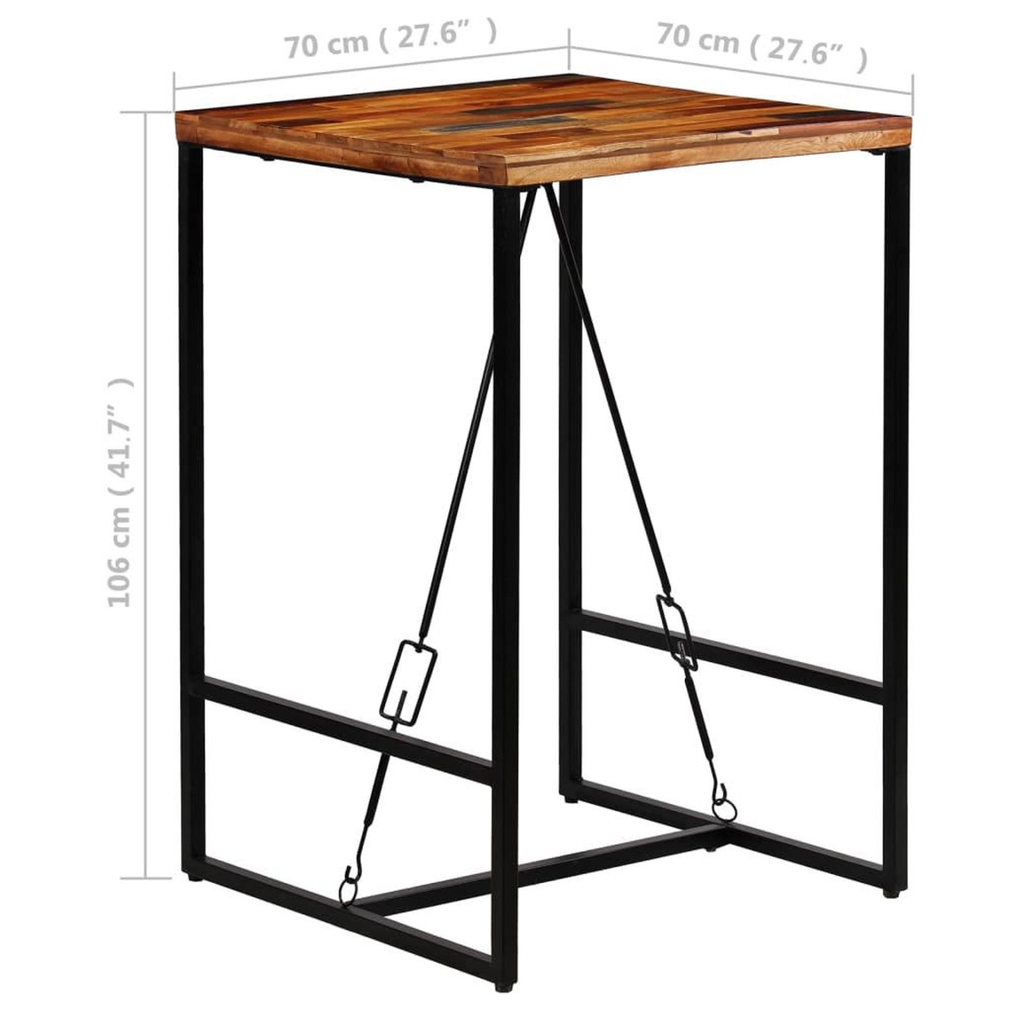 Voir la diapositive 6 : VIDAXL Table de bar Bois de recuperation massif 70x70x106 cm