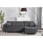 Voir la diapositive 2 : CONCEPT USINE Canapé convertible d'angle réversible 4 places velours côtelé gris COSY