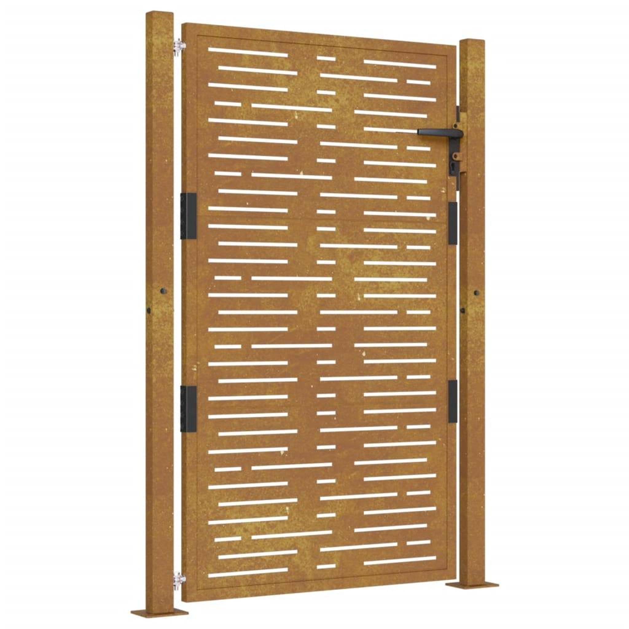 Voir la diapositive 2 : VIDAXL Portail de jardin 105x130 cm acier corten conception de carre