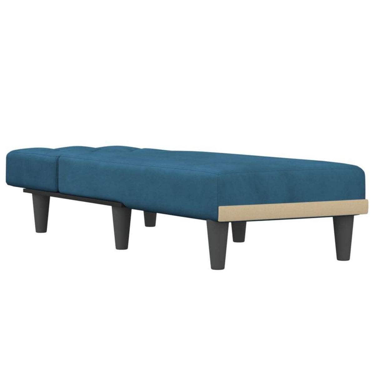 VIDAXL Chaise longue bleu velours