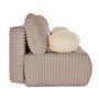 Voir la diapositive 6 : BEST MOBILIER Marvin - canapé 3 places convertible et coffre en fausse fourrure côtelée avec 2 coussins boule inclus