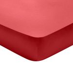 DODO Drap housse Partition Satin de coton Coloris Rouge. Coloris disponibles : Rouge