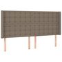 Voir la diapositive 2 : VIDAXL Tete de lit avec oreilles Taupe 163x16x118/128 cm Tissu