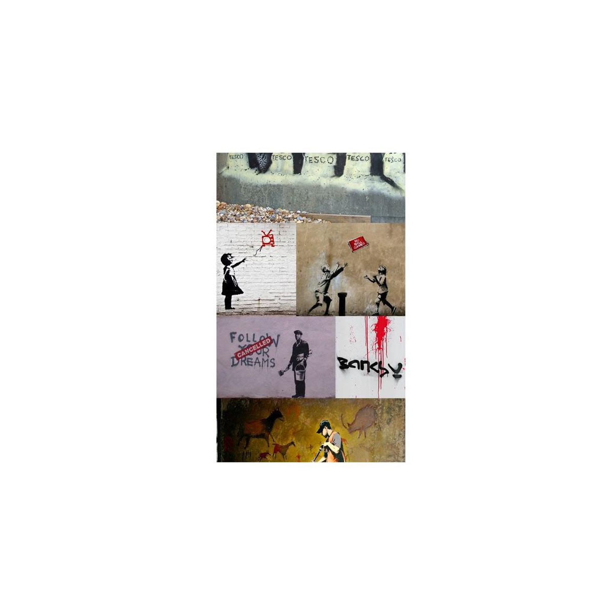 Voir la diapositive 2 : Paris Prix Papier peint  banksy a collage  50x1000cm