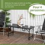 Voir la diapositive 4 : OUTSUNNY Table de jardin pliable 4 personnes table de camping pliable hauteur réglable acier époxy plateau HDPE aspect bois gris