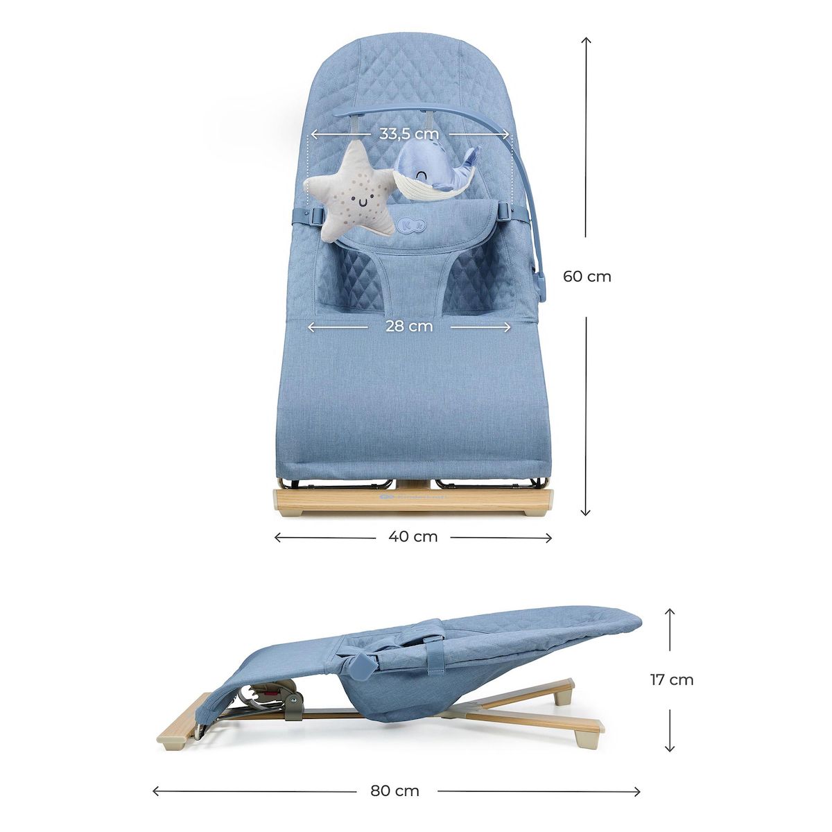 KINDERKRAFT Balancelle électrique bébé 2 en 1 avec fonction transat