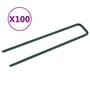 Voir la diapositive 1 : VIDAXL Clous pour gazon artificiel 100 pcs Forme de U Fer