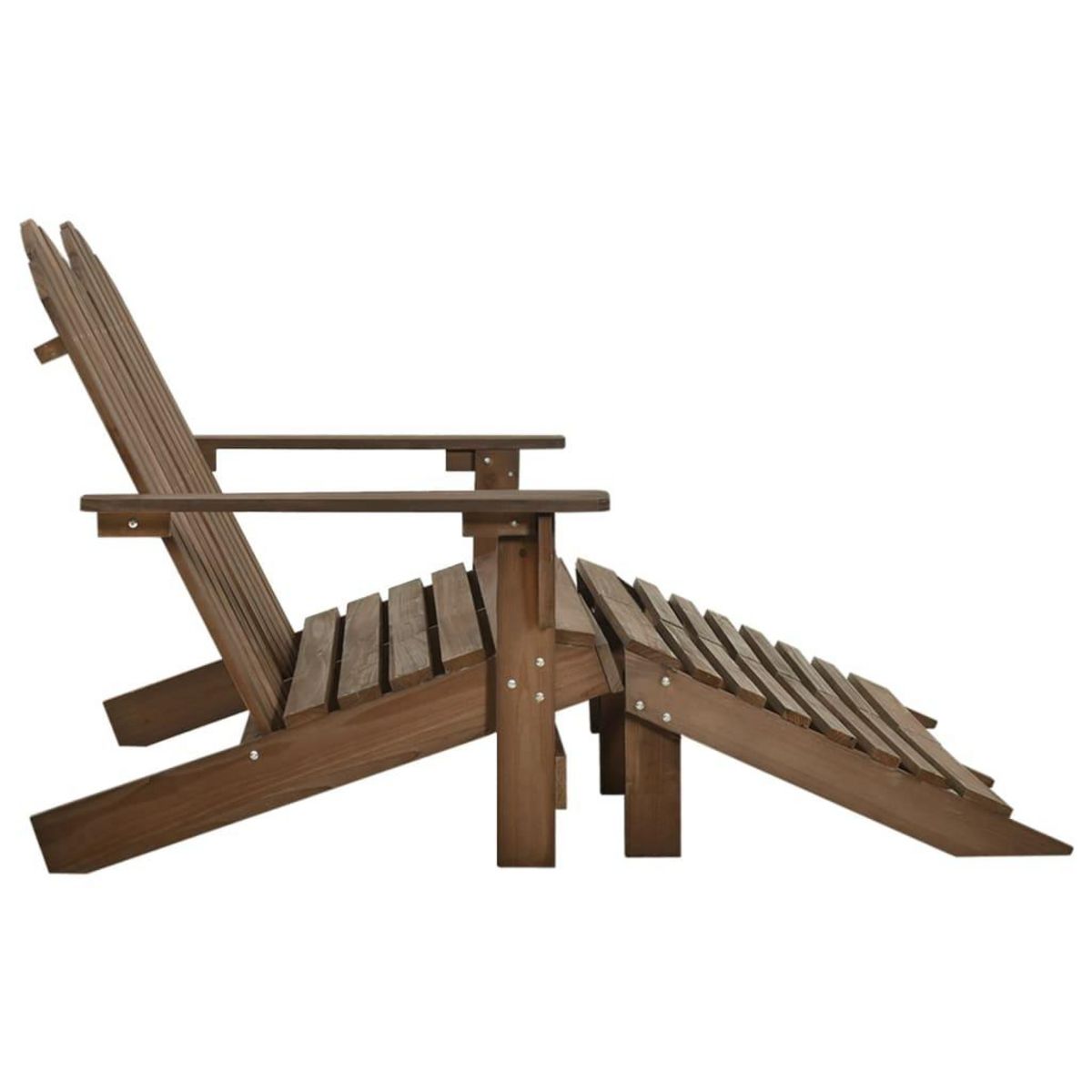 VIDAXL Chaise de jardin Adirondack 2 places repose-pied sapin marron