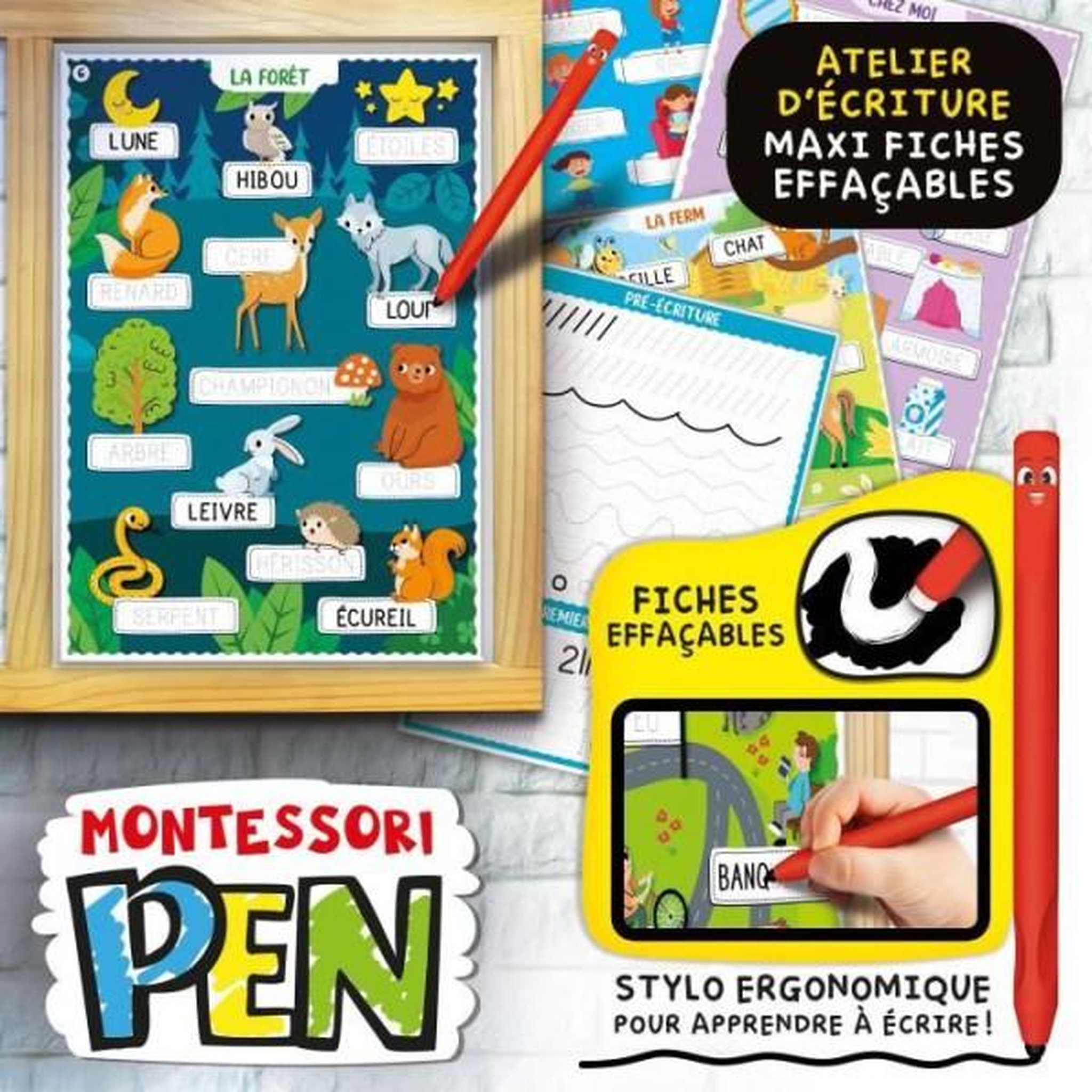 Voir la diapositive 3 : LISCIANI GIOCHI Tableau éducatif - LISCIANI - Montessori Pen - Super école - Activités journalieres - Roue des émotions - Écriture Montesso