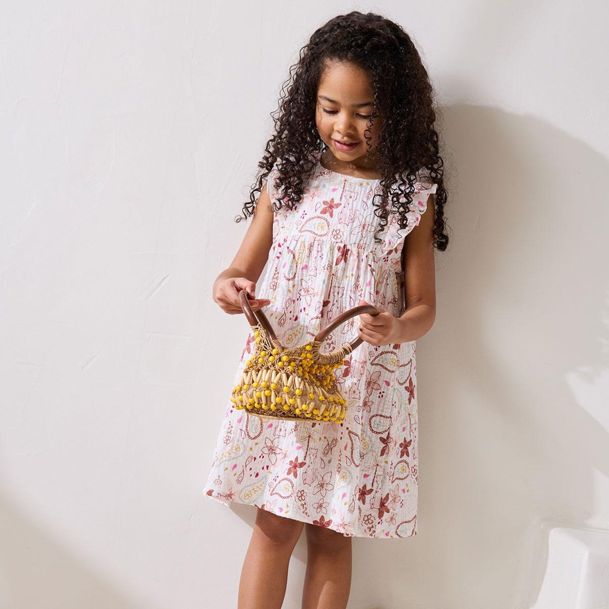 Petit Béguin Robe enfant en gaze de coton Arizona