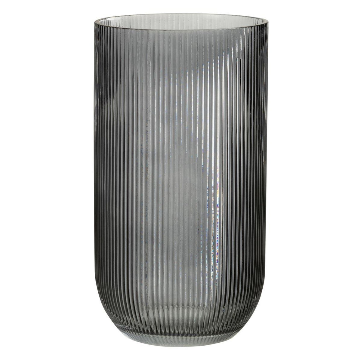 Paris Prix Vase Design en Verre  Ligné  30cm Noir