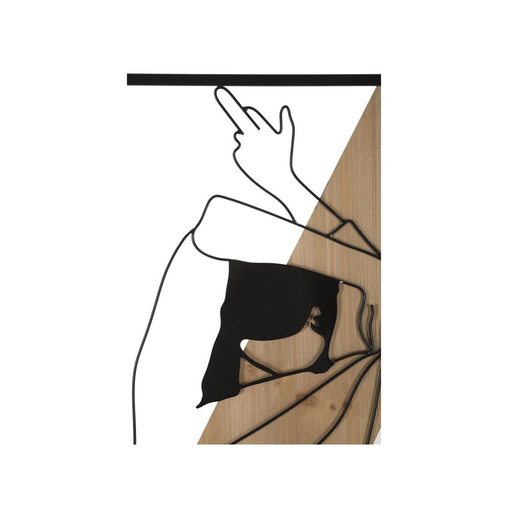 Voir la diapositive 2 : Paris Prix Décoration murale encadrée  strip  90cm noir & naturel