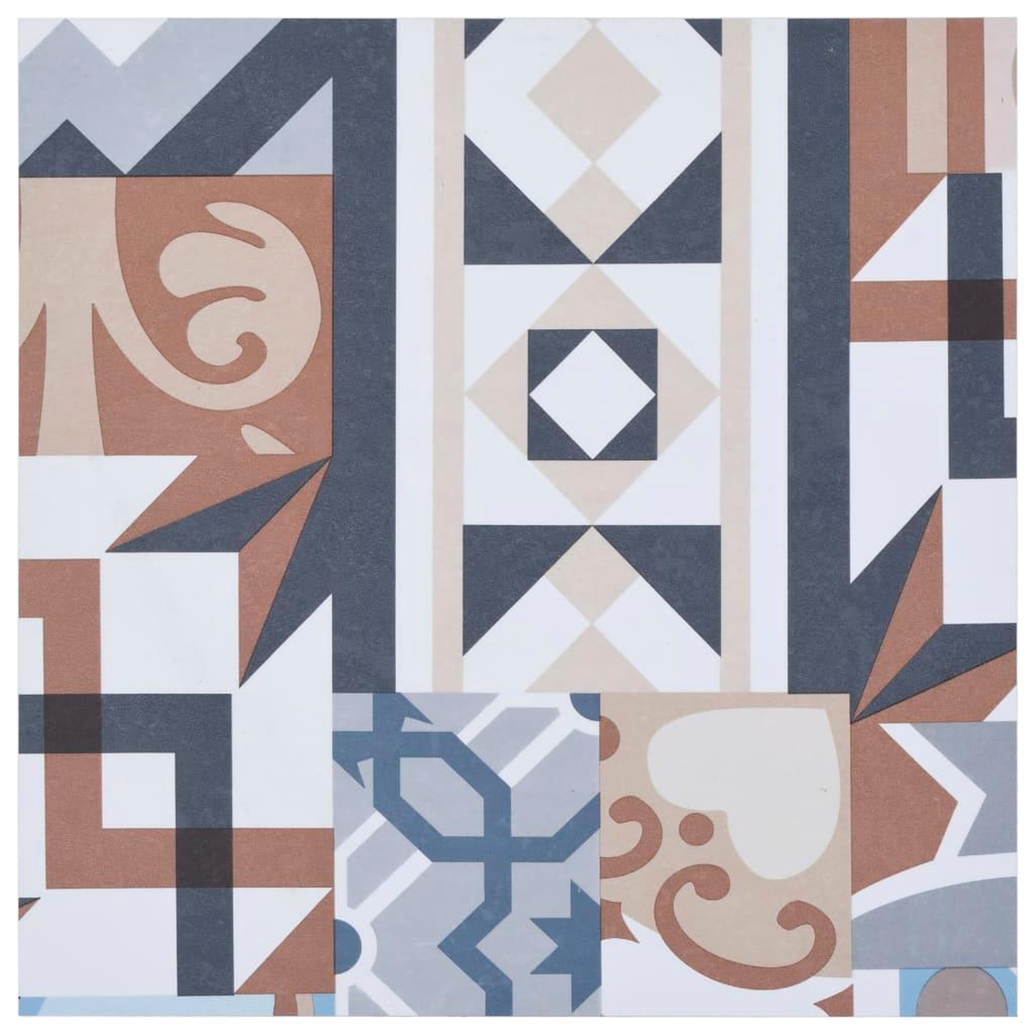 Voir la diapositive 3 : VIDAXL Dalle de plancher autoadhesif PVC 5,11 m^2 motif mono